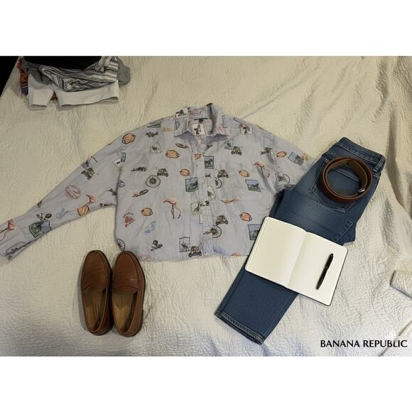 Banana Republic 100% Linen Travel Inspired Top XXL - Picture 1 of 8